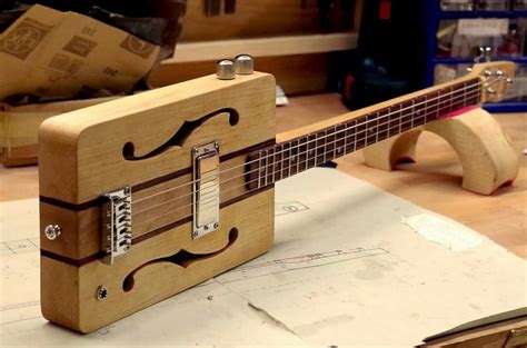 how to attach electric neck in cigar box guitar|cigar box guitar headstock.